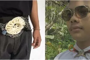 10 Gaya fashion nyeleneh pakai benda sehari hari bikin geleng kepala