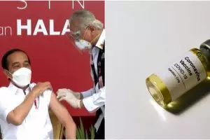 Momen Jokowi disuntik vaksin Covid-19 Sinovac