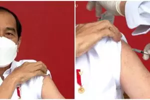 10 Momen penyuntikan vaksin Sinovac pertama pada Presiden Jokowi