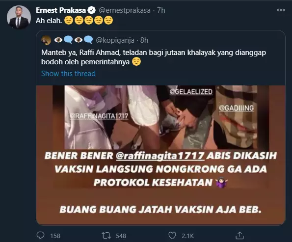 Sherina semprot Raffi Ahmad Twitter Sherina semprot Raffi Ahmad Twitter