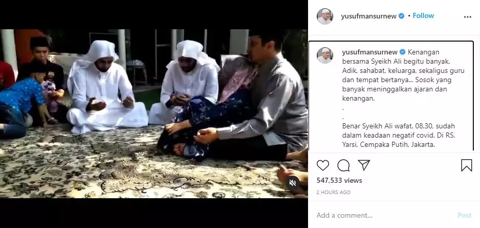 Ungkapan duka seleb untuk Syekh Ali Jabar © 2021 brilio.net Ungkapan duka seleb untuk Syekh Ali Jabar © 2021 brilio.net