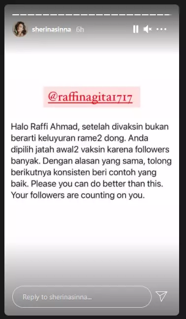 Klarifikasi Raffi Ahmad © Instagram