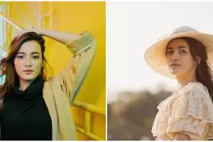 6 Gaya pemotretan Mawar Eva de Jongh berbusana monokrom, stunning abis