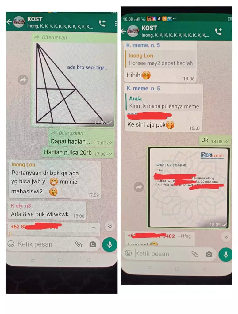 Chat tanya dari ibu kos © Twitter Chat tanya dari ibu kos © Twitter