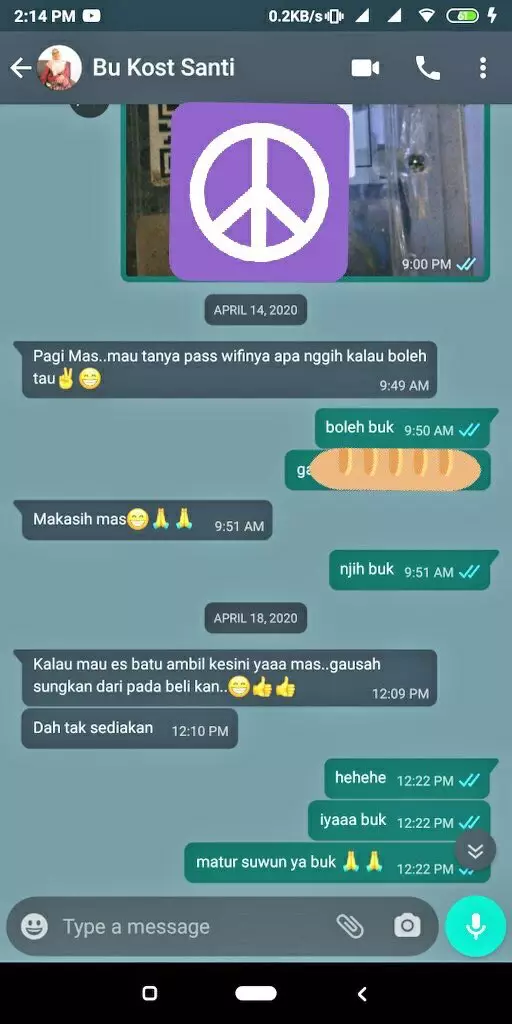 Chat tanya dari ibu kos © Twitter Chat tanya dari ibu kos © Twitter