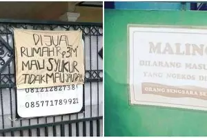 10 Tulisan lucu di depan pagar rumah ini bikin mikir dua kali