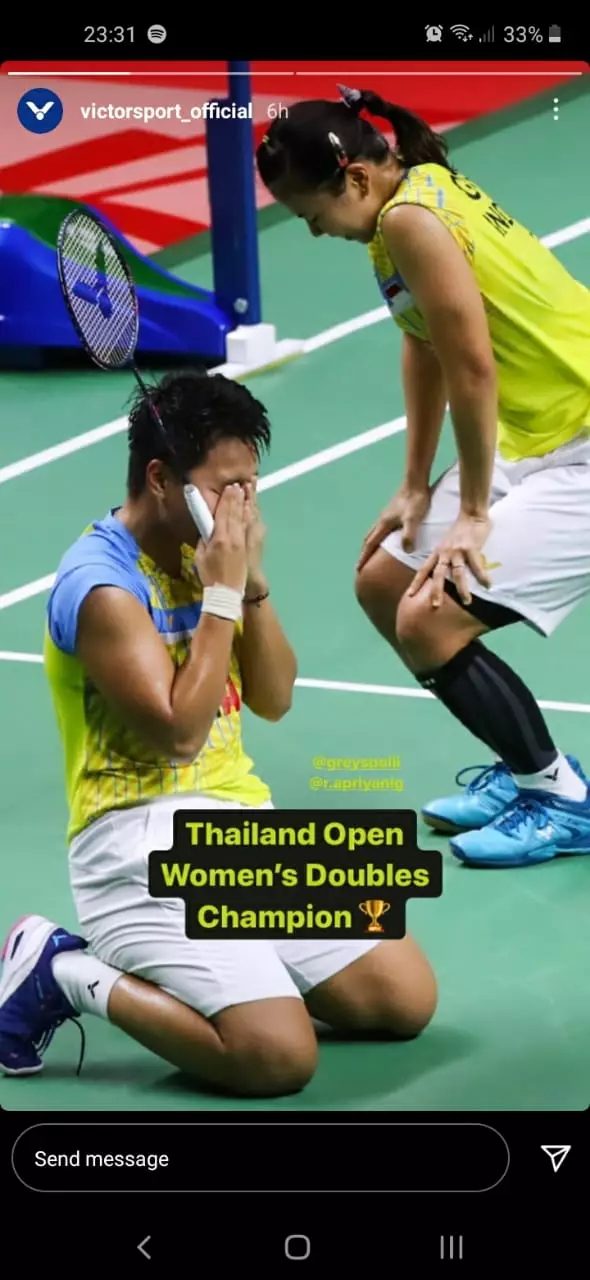 Greysia Polii dan Apriyani di Thailand Open © berbaga sumber Greysia Polii dan Apriyani di Thailand Open © berbaga sumber