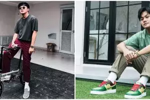 7 Gaya OOTD dengan sneakers ala Rizky Febian, kece maksimal