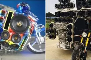 10 Modifikasi sepeda motor full sound system ini nyentriknya menghibur
