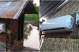 20 Cara nyeleneh pemasangan AC ini bikin tepuk jidat