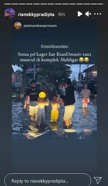 aksi rian bantu korban banjir © Instagram aksi rian bantu korban banjir © Instagram