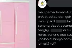 Beli lemari di online shop Rp 400 ribu, barang yang datang bikin syok