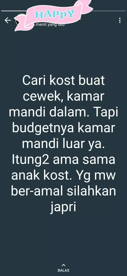 status cari kost Berbagai sumber