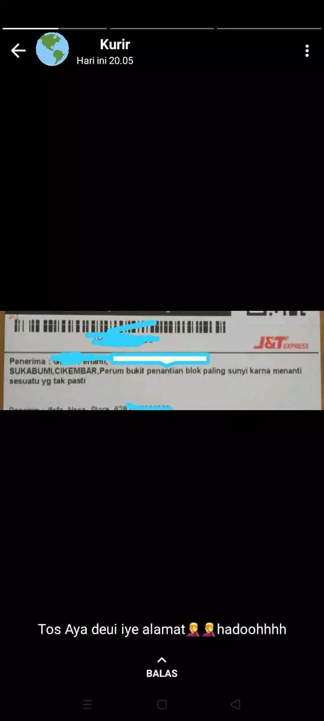 Curhatan kurir di status WA © Twitter Curhatan kurir di status WA © Twitter