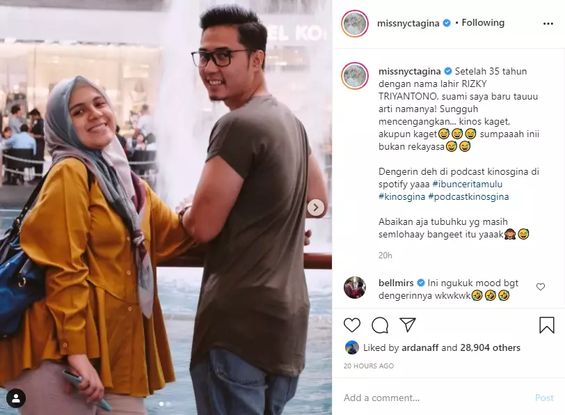 Setelah 35 tahun suami Nycta Gina baru tahu arti namanya Instagram Setelah 35 tahun suami Nycta Gina baru tahu arti namanya Instagram