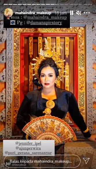Jennifer Jill dandan pakai paes Bali © Instagram Jennifer Jill dandan pakai paes Bali © Instagram