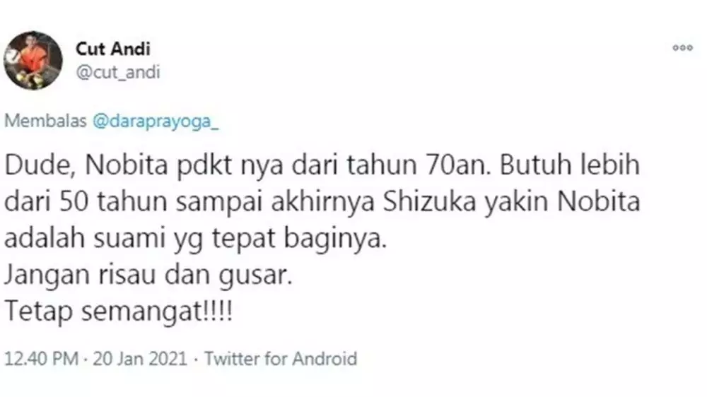 cuitan lucu warganet nobita nikah © Twitter cuitan lucu warganet nobita nikah © Twitter