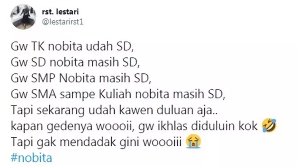 cuitan lucu warganet nobita nikah © Twitter cuitan lucu warganet nobita nikah © Twitter