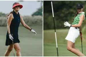 10 Gaya OOTD Luna Maya saat main golf, bak atlet profesional