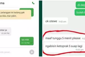 12 Chat alasan lucu tunggu-tungguan ojek online ini bikin nyengir