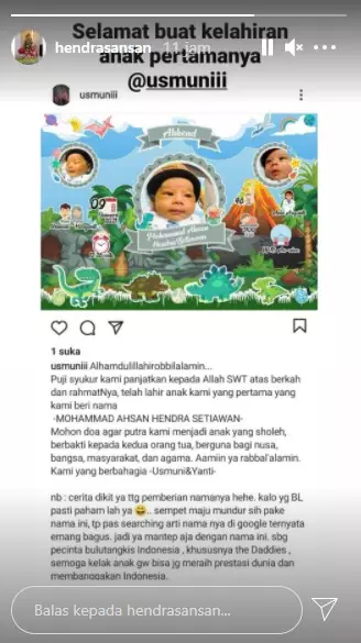 Pria kasih nama sang anak The Daddies © Instagram