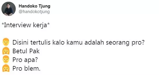 Obrolan lucu interview bikin senyum kecut © 2021 berbagai sumber