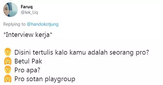 Obrolan lucu interview bikin senyum kecut © 2021 berbagai sumber