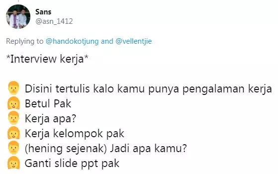 Obrolan lucu interview bikin senyum kecut © 2021 berbagai sumber