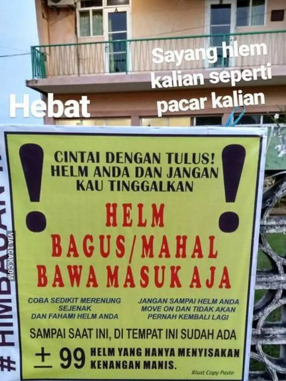 peringatan kocak helm dibawa masuk Berbagai sumber peringatan kocak helm dibawa masuk Berbagai sumber