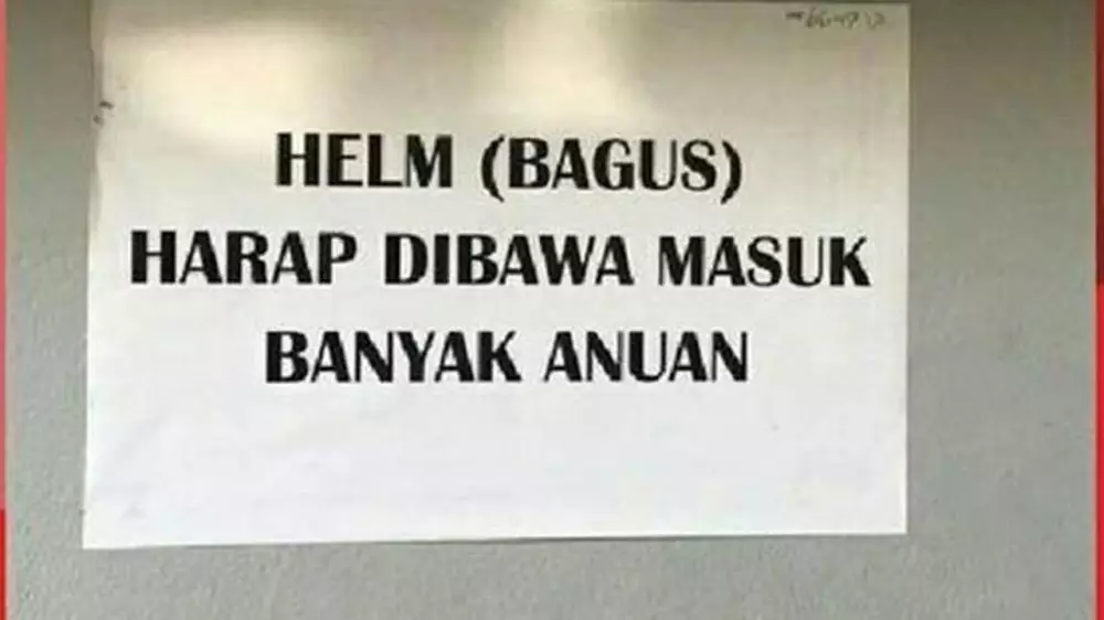 peringatan kocak helm dibawa masuk Berbagai sumber peringatan kocak helm dibawa masuk Berbagai sumber