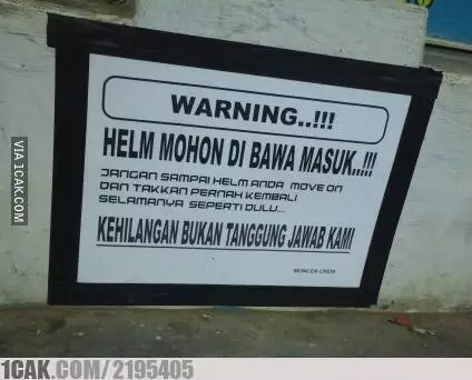 peringatan kocak helm dibawa masuk Berbagai sumber peringatan kocak helm dibawa masuk Berbagai sumber
