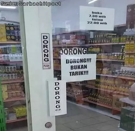 instruksi absurd yang ada di pintu Berbagai sumber