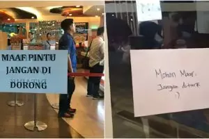 10 Instruksi yang tertempel di pintu ini bikin mikir dua kali