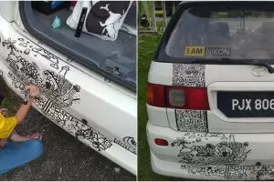 Mobilnya dicoret-coret sang anak, reaksi ayah ini tuai pujian