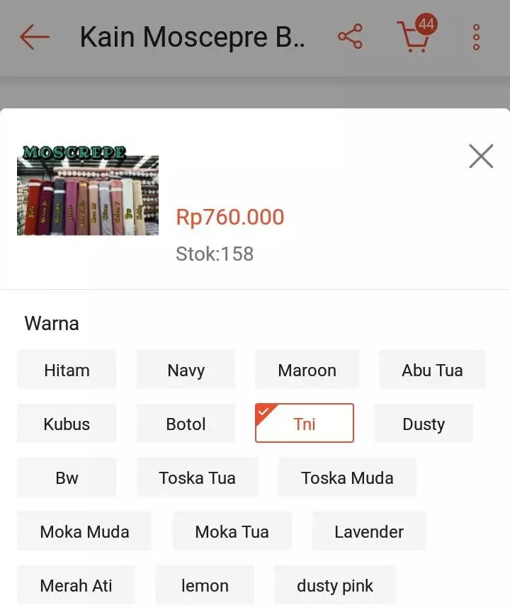 Keterangan warna produk © Twitter