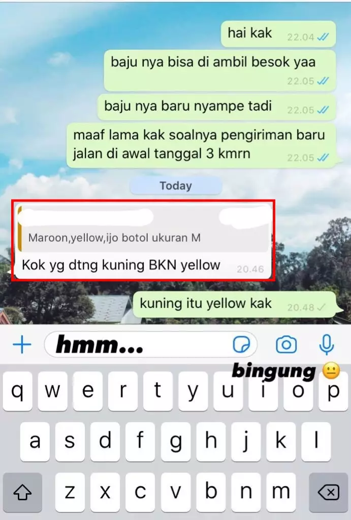 Keterangan warna produk © Twitter