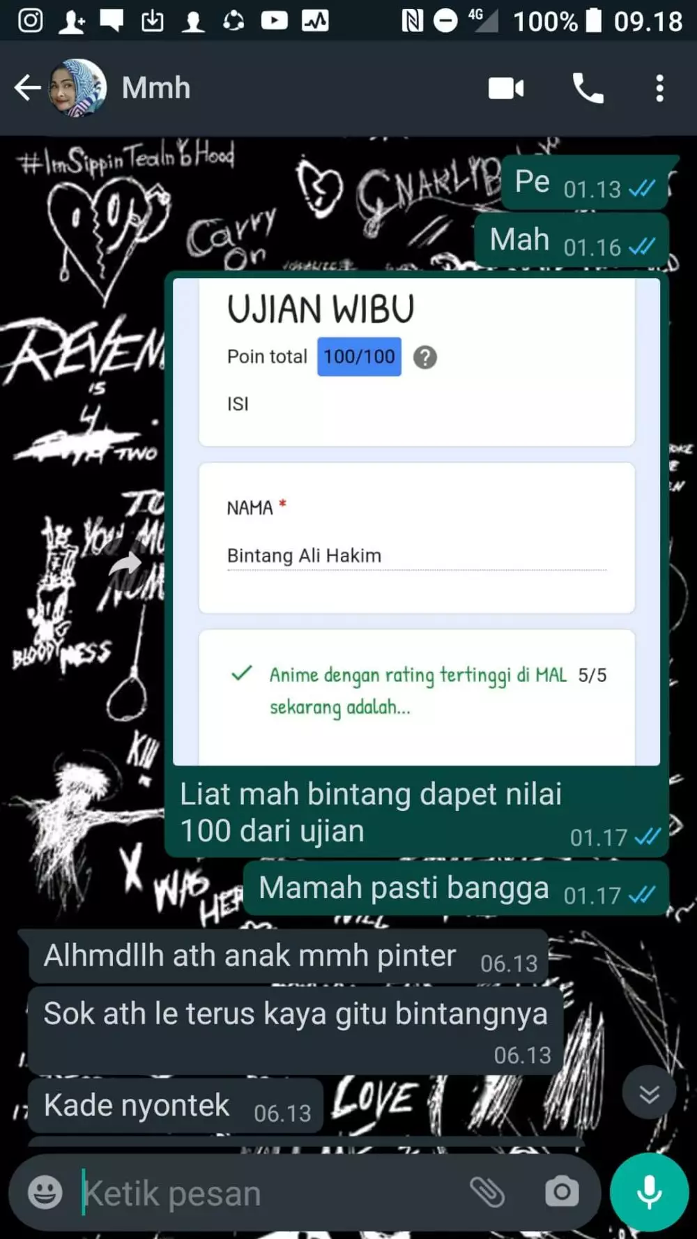 Soal ujian anime © berbagai sumber