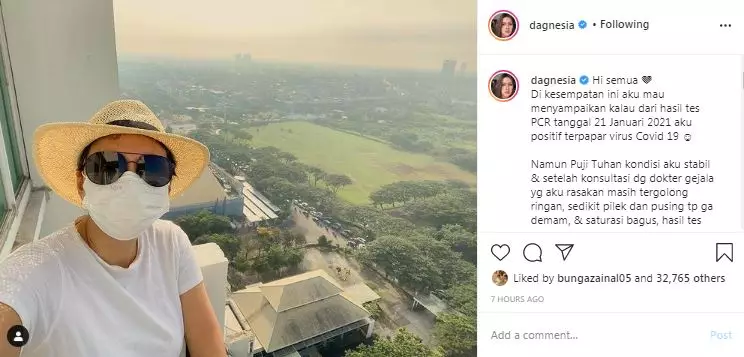 Donna Agnesia umumkan positif covid Instagram © 2021 brilio.net