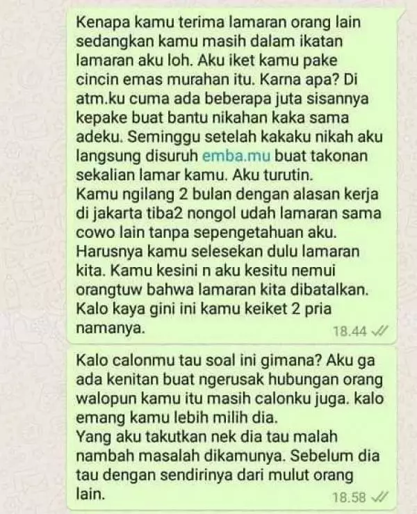 Chat pacar dilamar cowok lain © berbagai sumber Chat pacar dilamar cowok lain © berbagai sumber