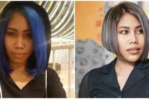 10 Potret transformasi gaya rambut Evi Masamba, selalu nyentrik
