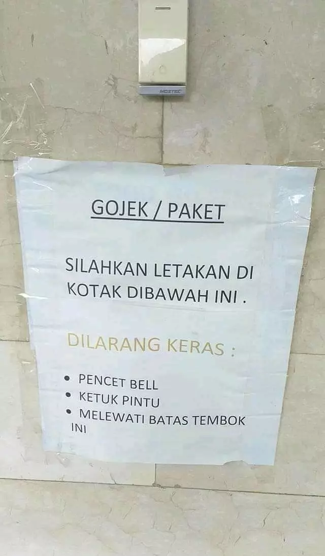 Pengumuman kurir dan ojol © Twitter