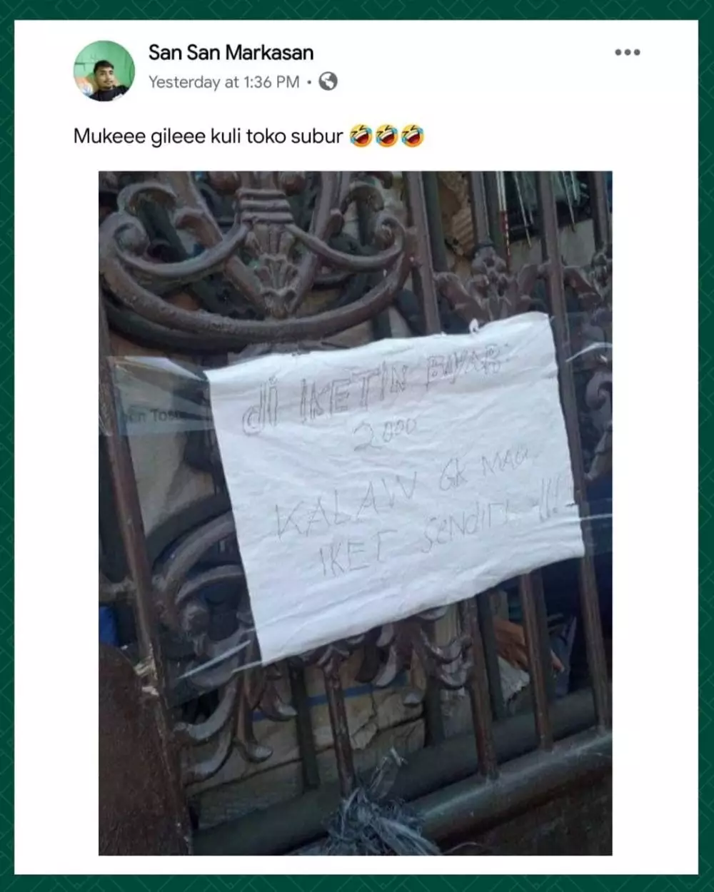 Pengumuman kurir dan ojol © Twitter