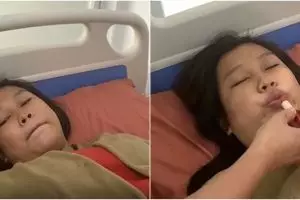 Viral momen wanita lahiran sambil dimakeup suami, tenang banget