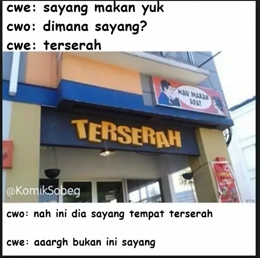 meme lucu salah ngomong dengan pacar Berbagai sumber