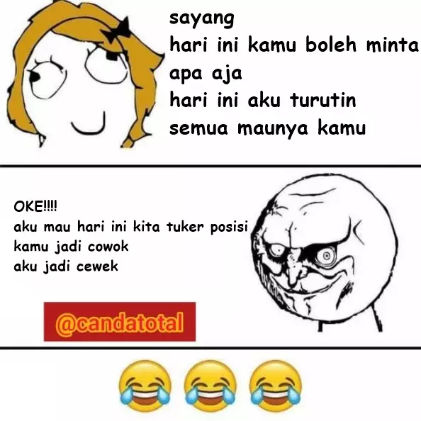 meme lucu salah ngomong dengan pacar Berbagai sumber