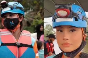 10 Potret Awkarin jadi relawan banjir Kalimantan Selatan, salut