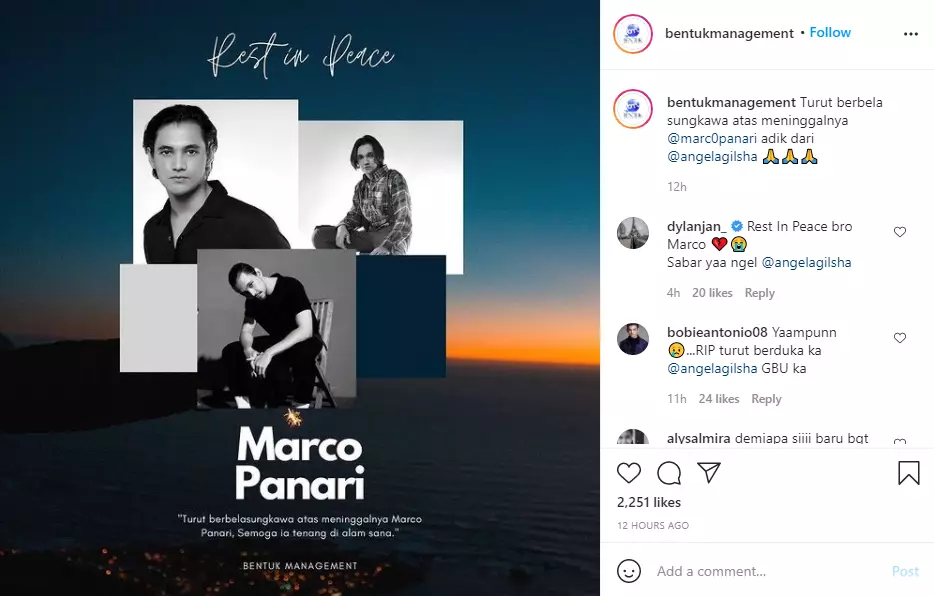 potret kenangan Angela Gilsha & Marco Panari Instagram potret kenangan Angela Gilsha & Marco Panari Instagram
