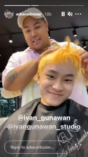 Azka Corbuzier di-make over Ivan Gunawan © Instagram
