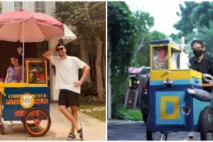 8 Potret gerobak baru bakso ikan ayah Dimas Ahmad, sampai nangis haru