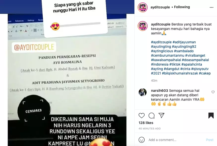 Panduan pernikahan Ayu Ting Ting  © 2021 brilio.net